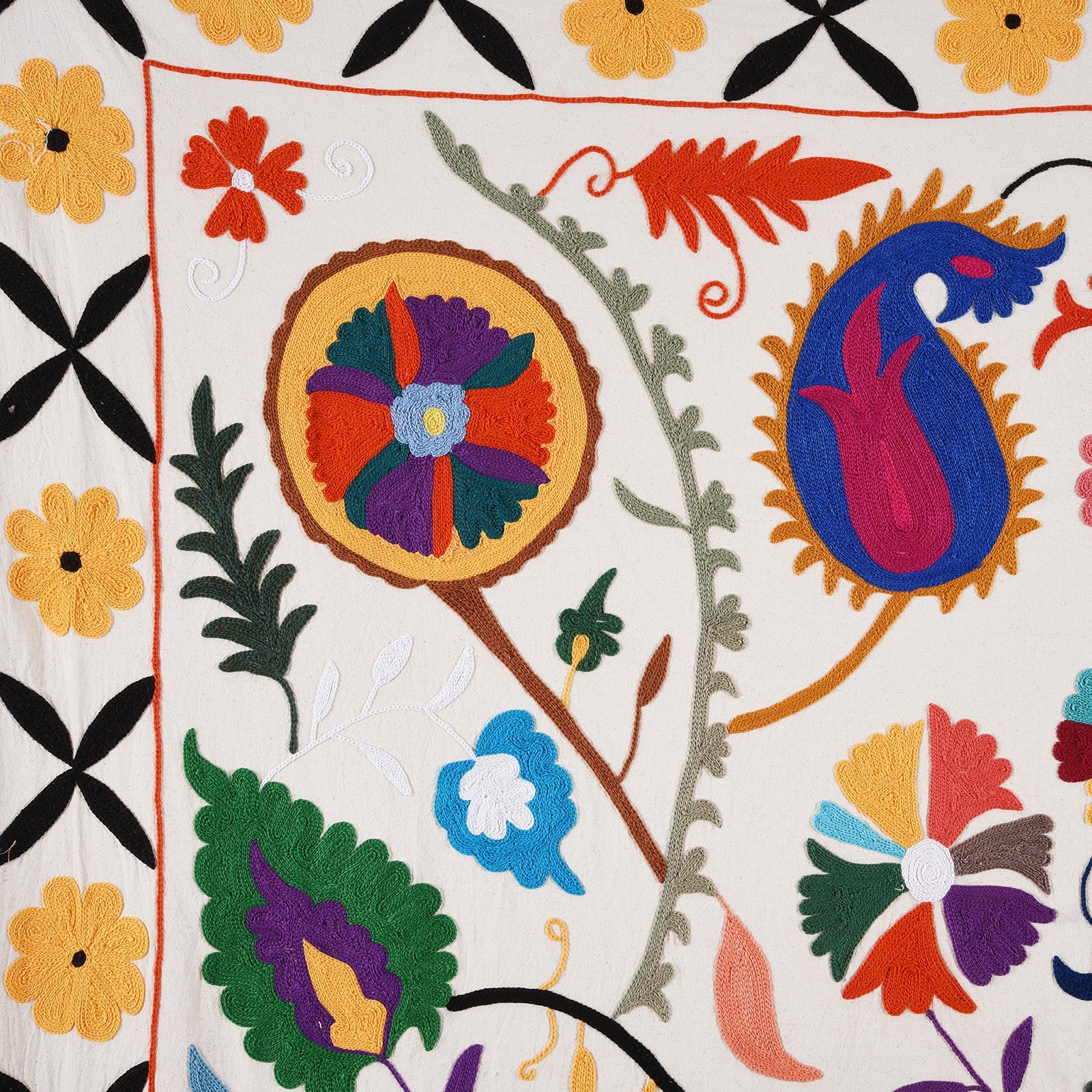 Embroidered Suzani Throw (228 x 152 cm)