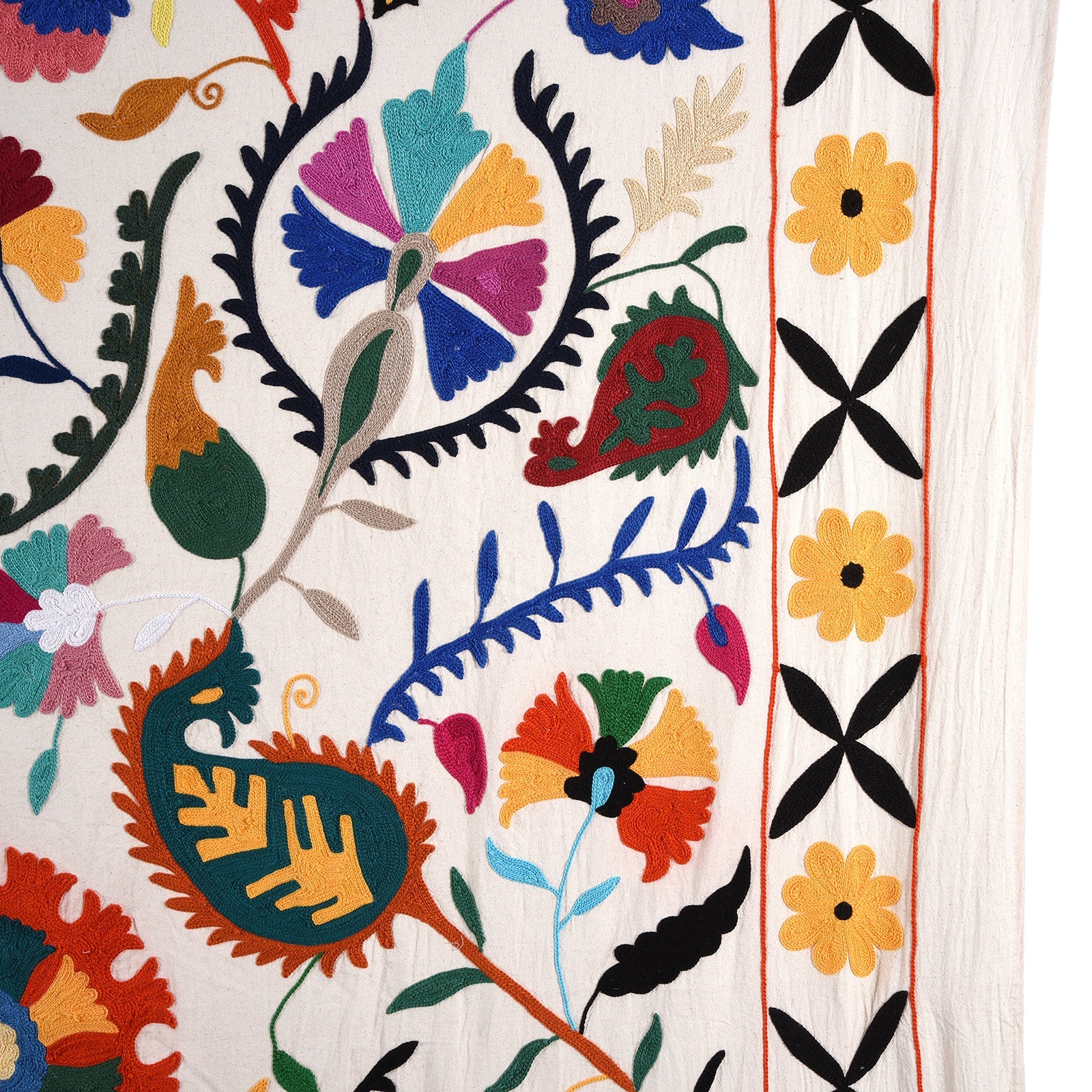 Embroidered Suzani Throw (228 x 152 cm)