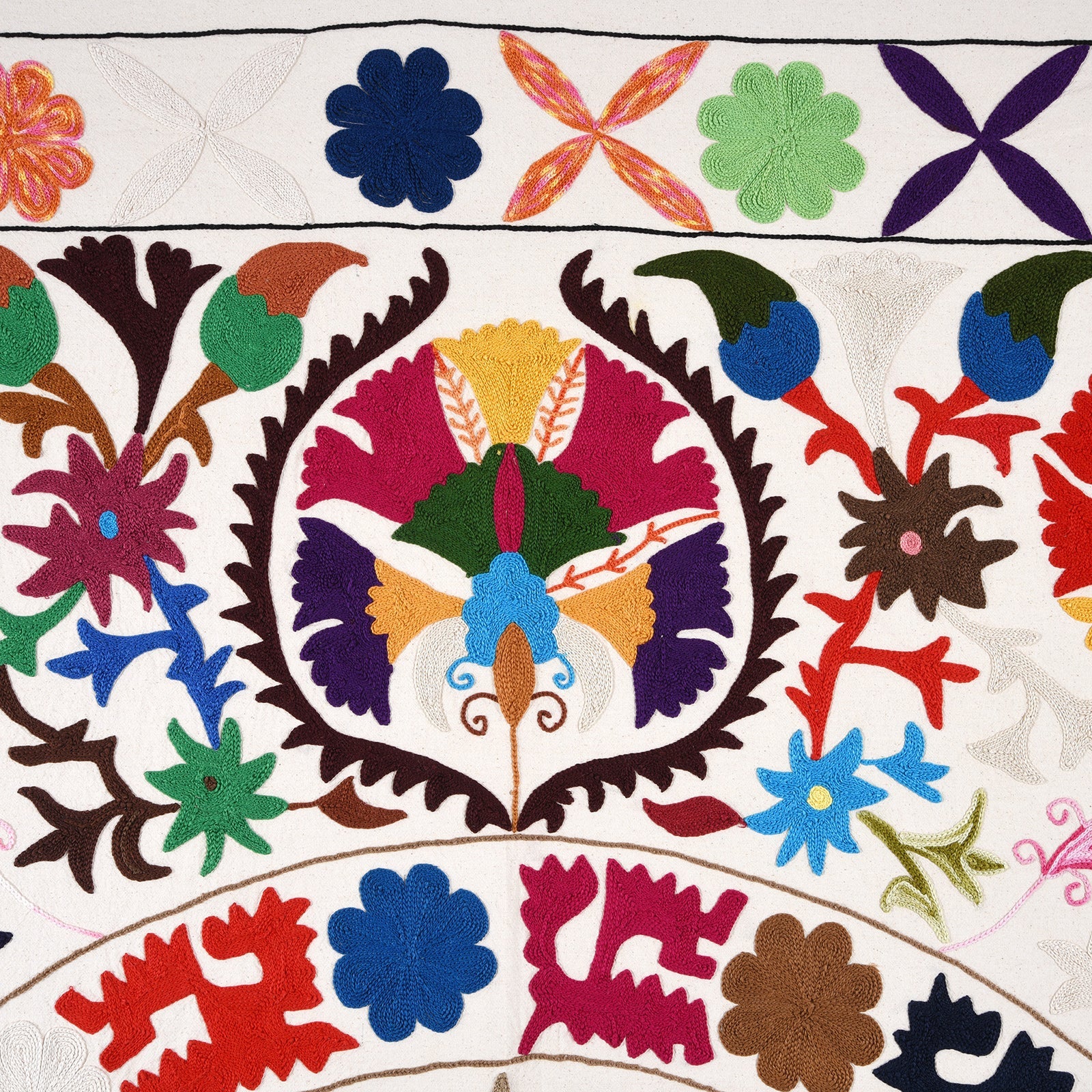 Embroidered Suzani Throw (222 x 148 cm)