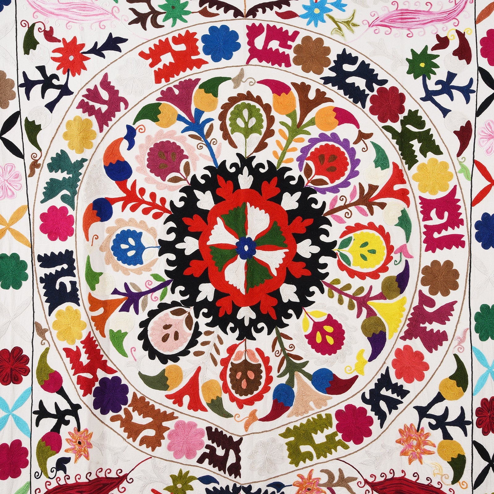 Embroidered Suzani Throw (222 x 148 cm)