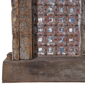 Painted & Carved Door From The Punjab - 19th Century