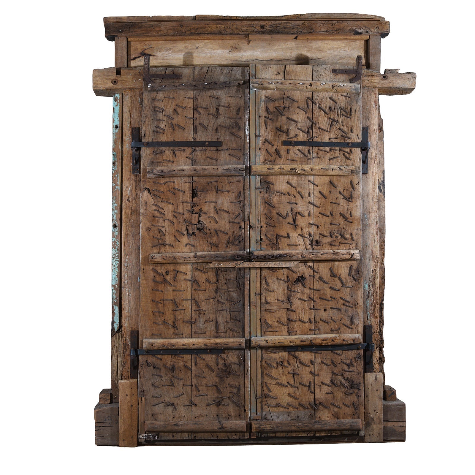 Painted & Carved Door From The Punjab - 19th Century