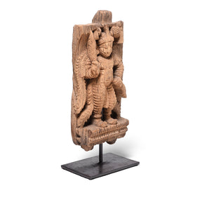 Teak Chariot Carving From Tamil Nadu - 19th Century