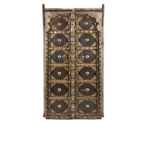 Iron & Brass Door On Stand From Shekhawati - 19th Century