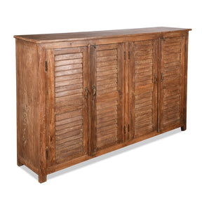 Reclaimed Teak 4 Door Louvre Sideboard