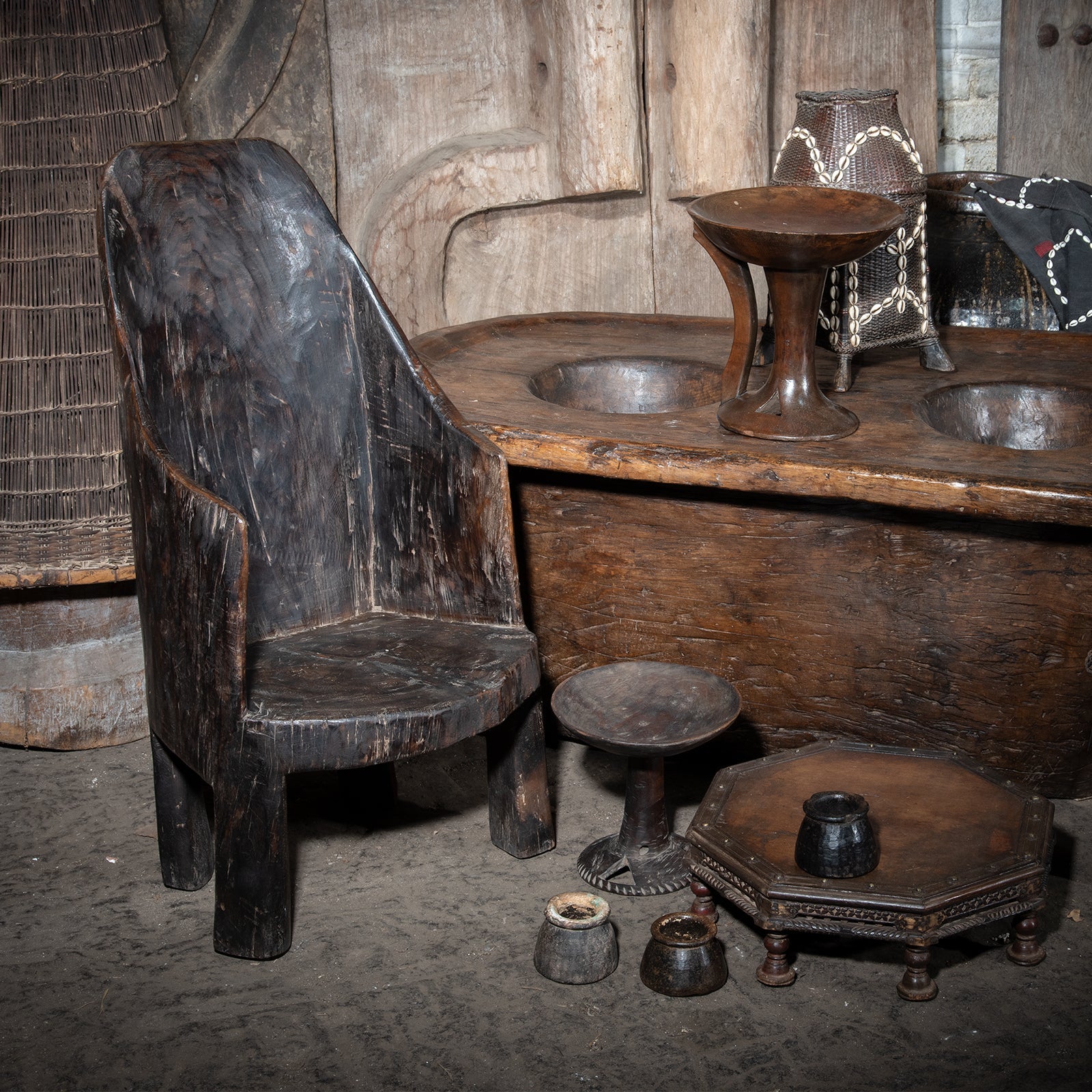 Carved Tribal Chair From Nagaland -  Ca 1930