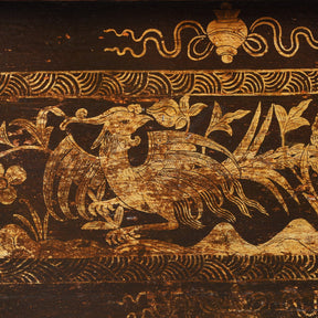 Black & Gold Painted Tibetan Altar Cabinet - 19th Century