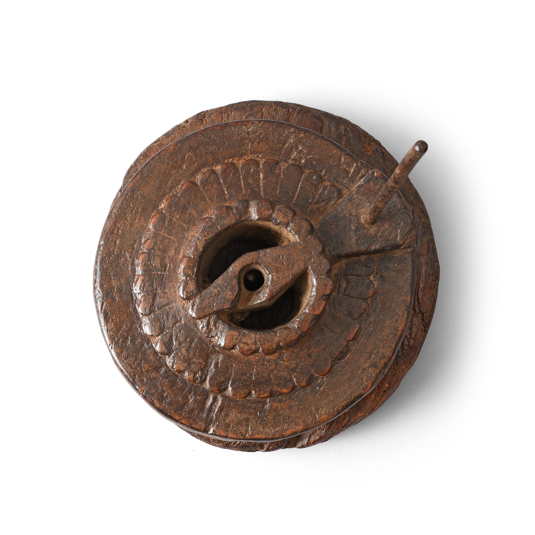 Childs Toy Teak Grinding Mill From Rajasthan - Ca 1920