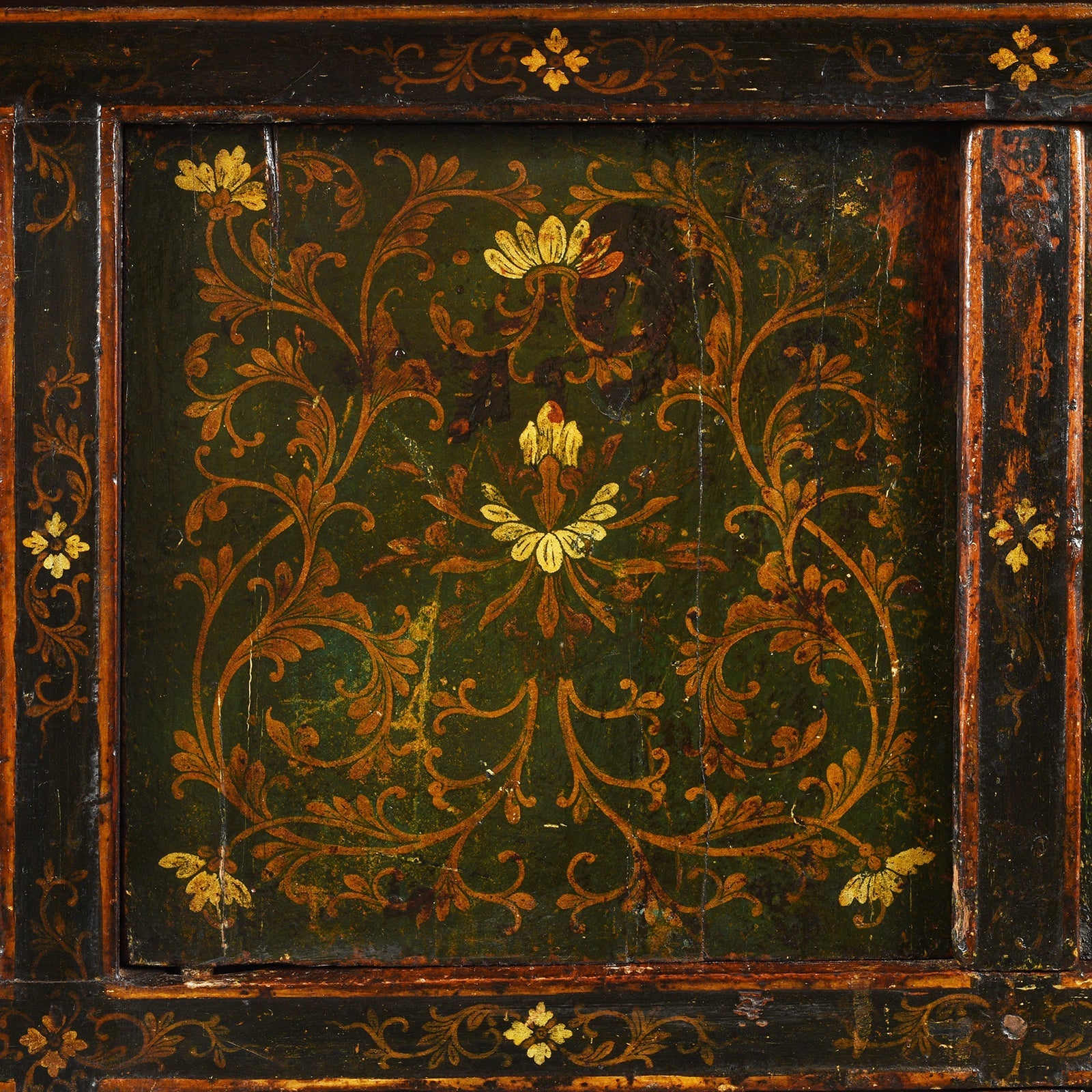 Green Painted Tibetan Altar Cabinet - 19th Century