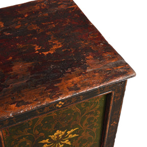 Green Painted Tibetan Altar Cabinet - 19th Century
