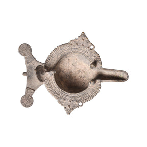 Brass Dhokra Bastar Oil Lamp From Chhattisgarh - Ca 1910
