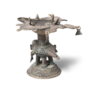 Brass Dhokra Bastar Oil Lamp - Ca 1910