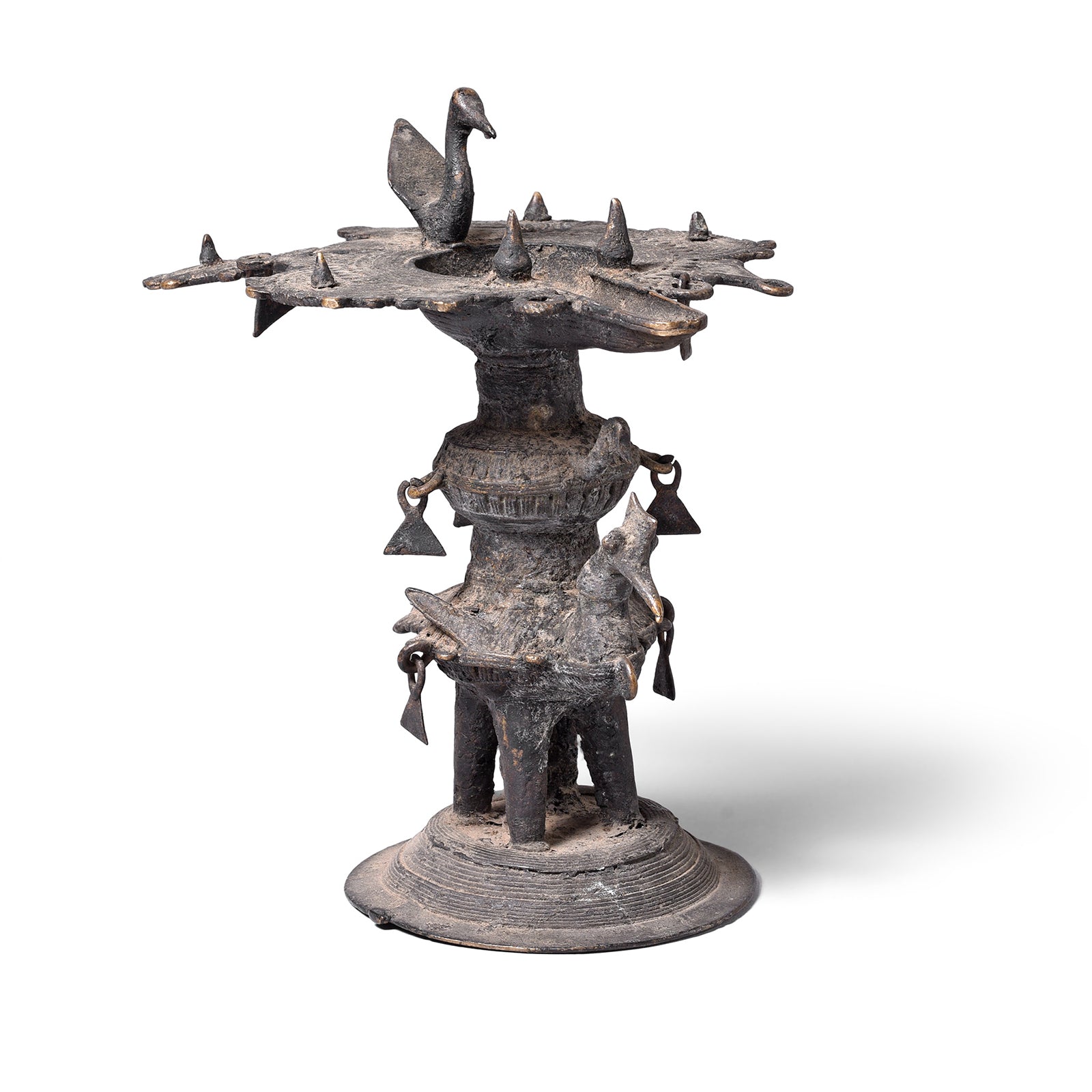 Brass Dhokra Bastar Oil Lamp - Ca 1910