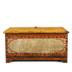 Yellow Painted Teak Chest From Gujarat - 1920