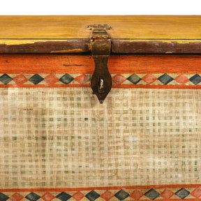 Yellow Painted Teak Chest From Gujarat - 1920