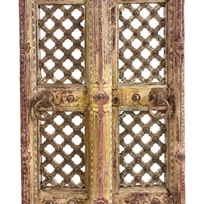 Carved Teak Jali Shrine Doors From Gujarat - 18th Century
