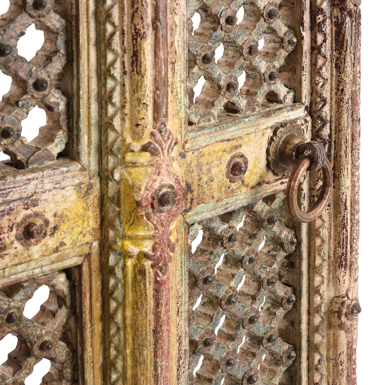 Carved Teak Jali Shrine Doors From Gujarat - 18th Century