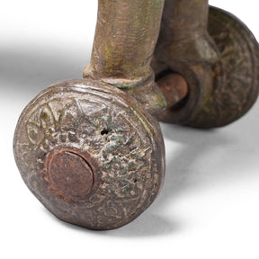 Reproduction Jhansi Style Bronze Horse Wheel Toy - Ca 1980s