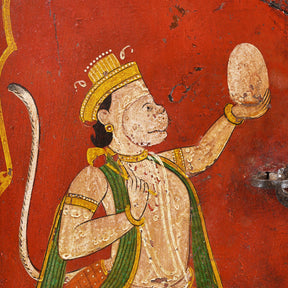 Painted Hanuman Bhairava Shutters From Bikaner - Ca 1900