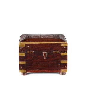 Rosewood Scent Box With Bottles From Lucknow - 19th Century