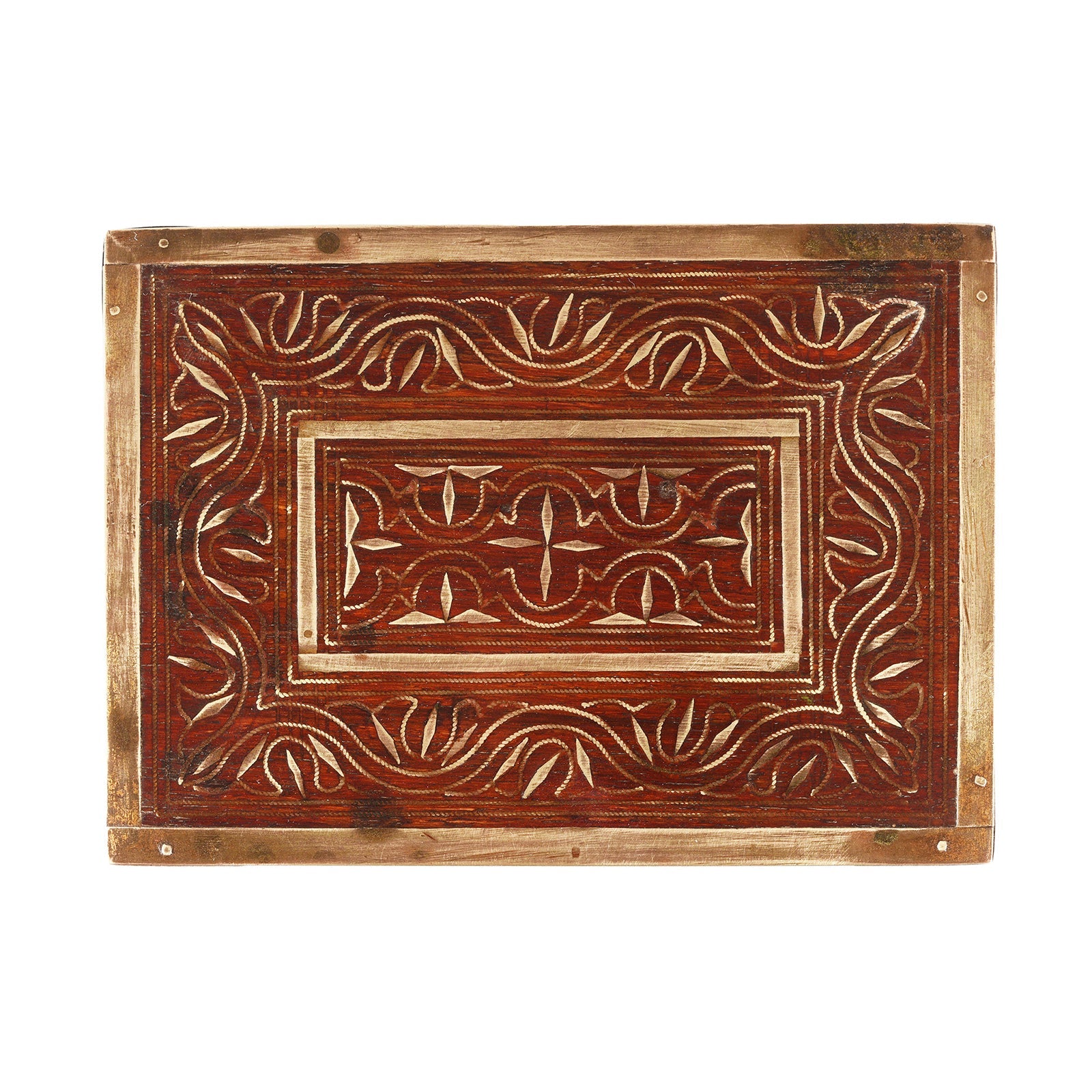 Rosewood Scent Box With Bottles From Lucknow - 19th Century