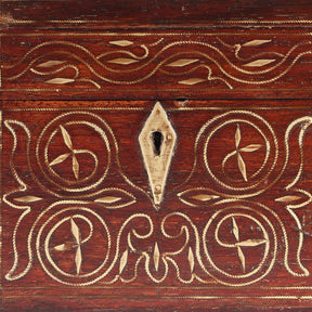 Rosewood Scent Box With Bottles From Lucknow - 19th Century