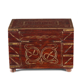 Rosewood Scent Box With Bottles From Lucknow - 19th Century