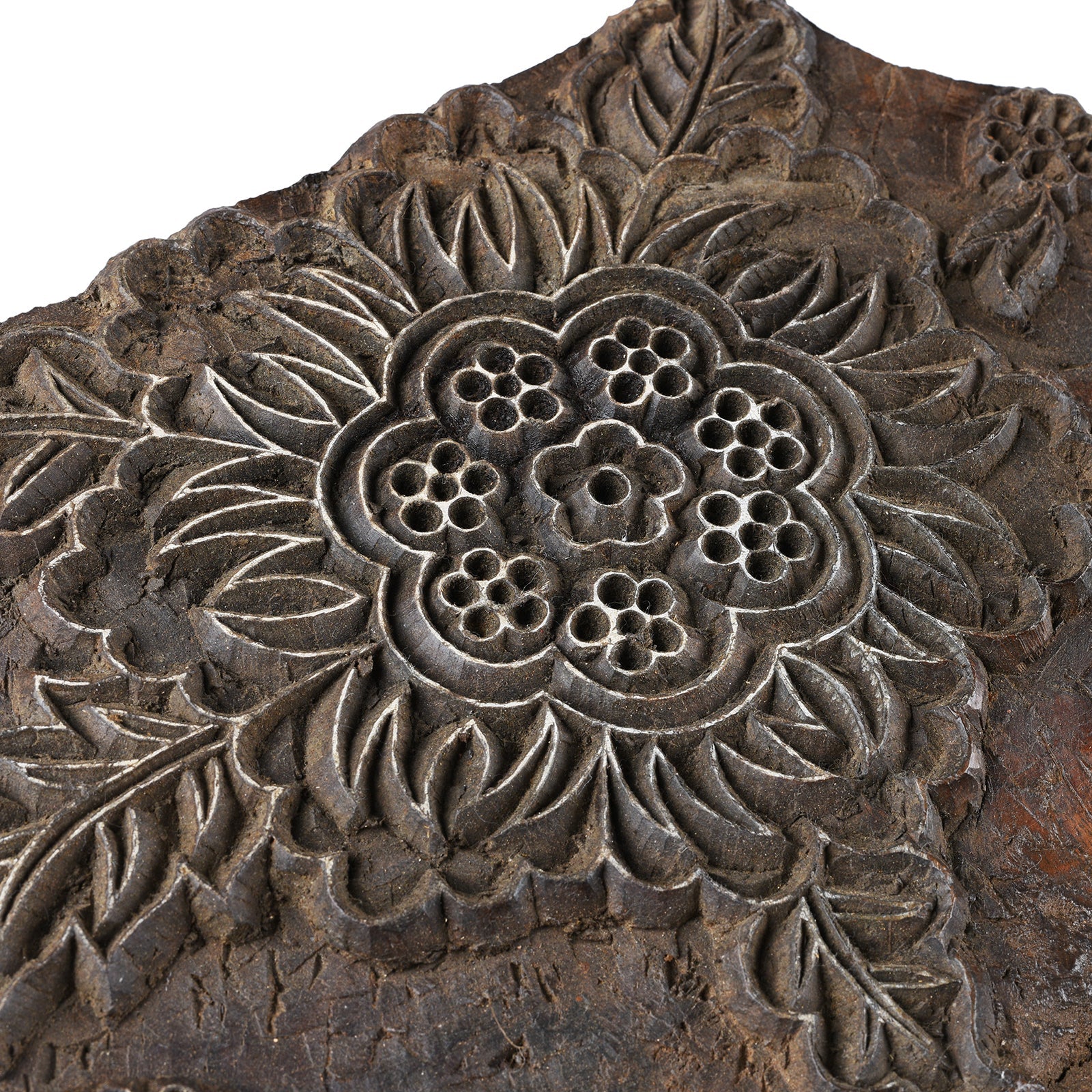 Old floral Textile Printing Block From Jaipur - Ca 1930