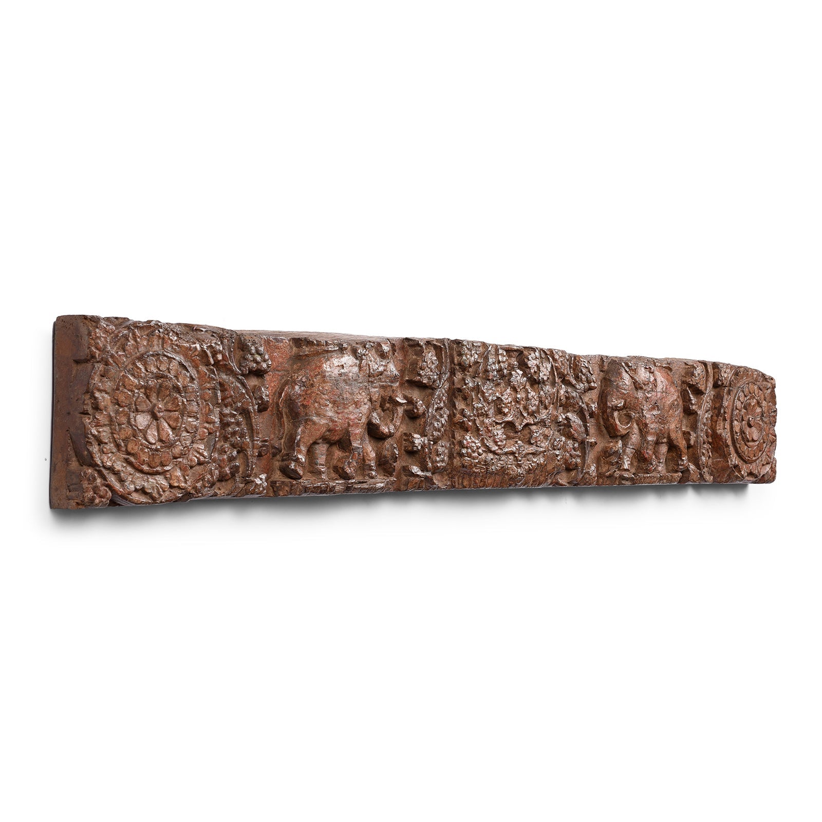 Carved Teak Lintel Panel From Gujarat - 19th Century