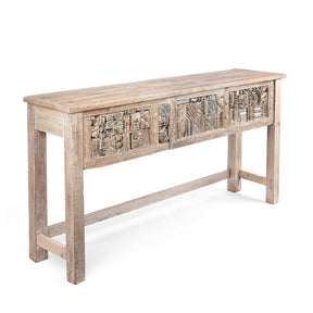 Painted Console Table Made From Reclaimed Teak