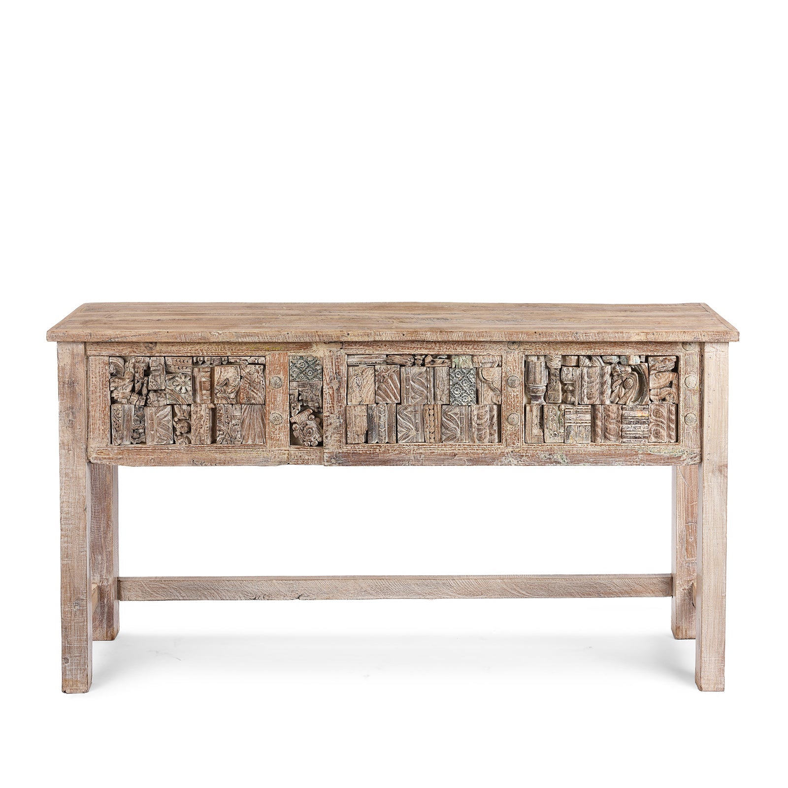 Painted Console Table Made From Reclaimed Teak