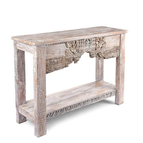 Reclaimed Teak Console Table With Painted Finish