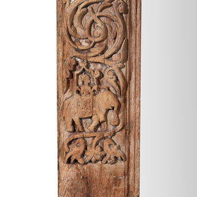 Mirror Made From An Old Teak Door From Kutch - Early 19th Century