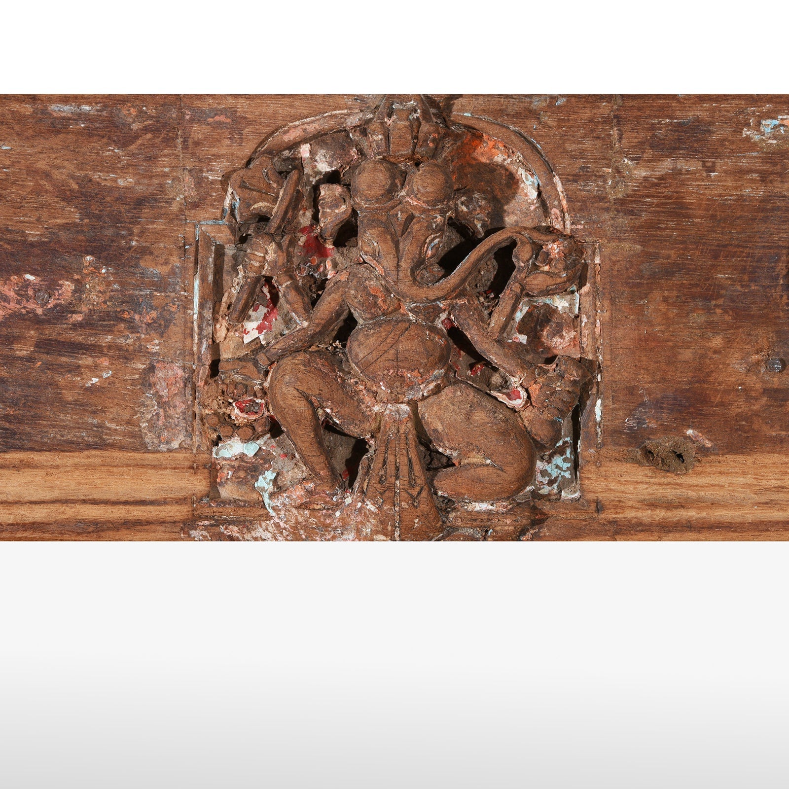 Mirror Made From An Old Teak Door From Kutch - Early 19th Century