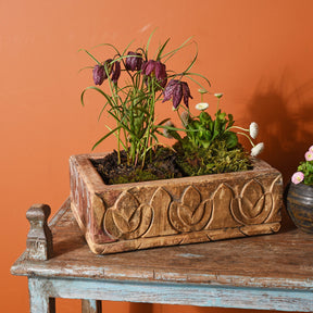 Carved Stone Bird Bath From Jaisalmer - Ca 1920's