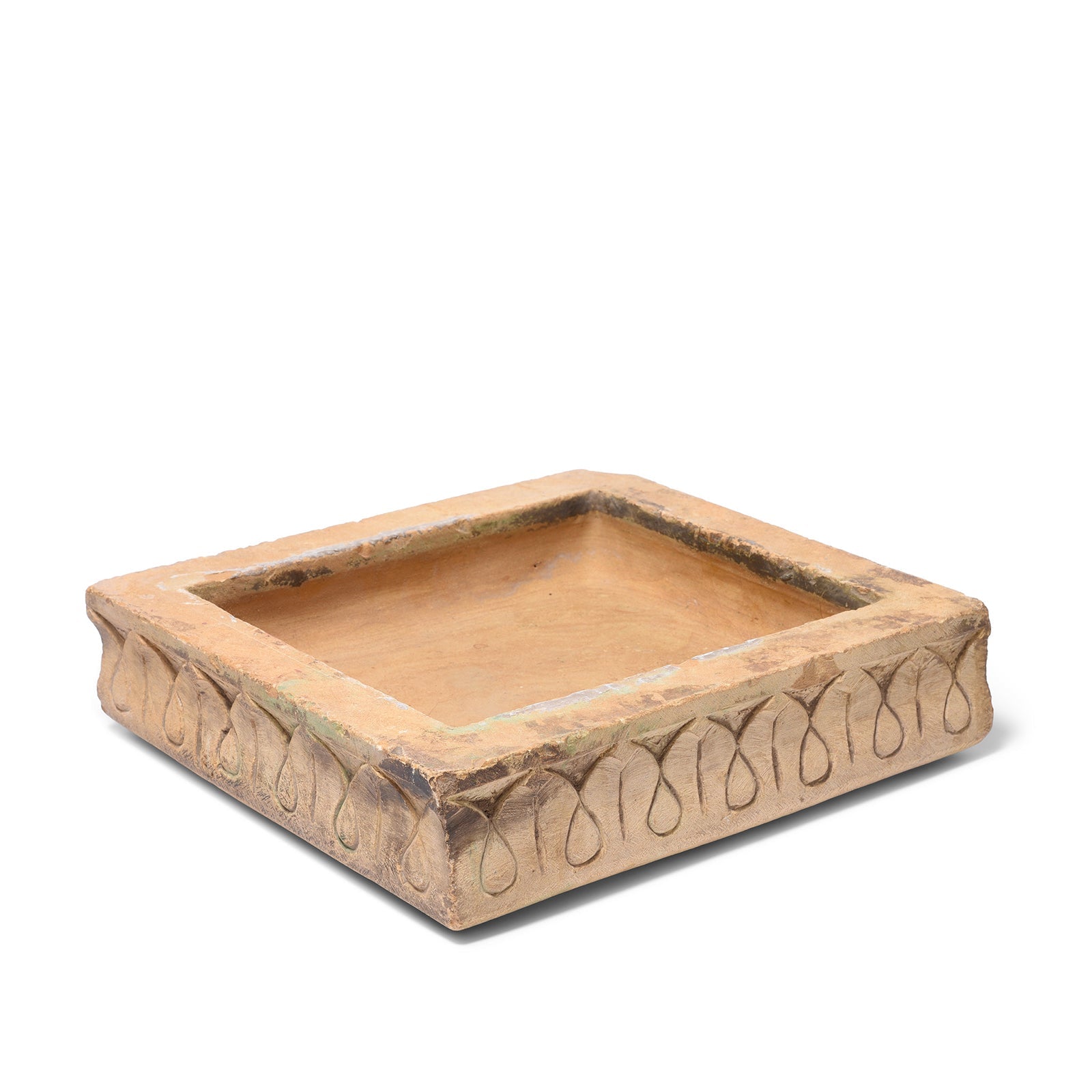 Carved Stone Bird Bath From Jaisalmer - Ca 1920's