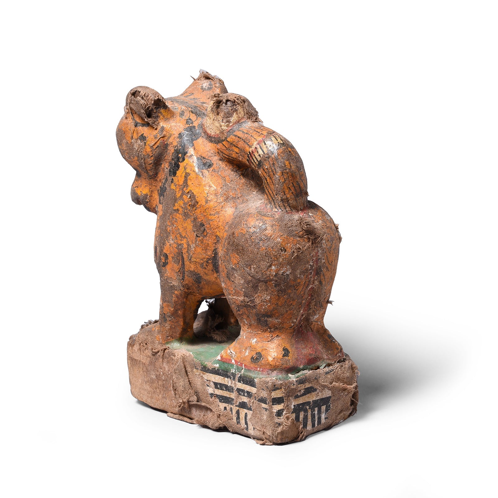 Old Painted Leopard From Orissa - Ca 1920