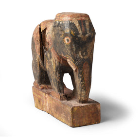 Painted Wooden Elephant From Orissa - Ca 1920