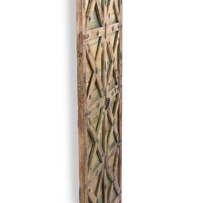 Green Painted Stick Door From Jaisalmer - 19th Century