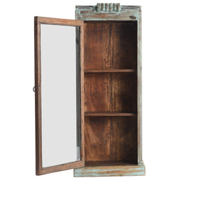 Green Painted Glazed Wall Cabinet - Ca 1920