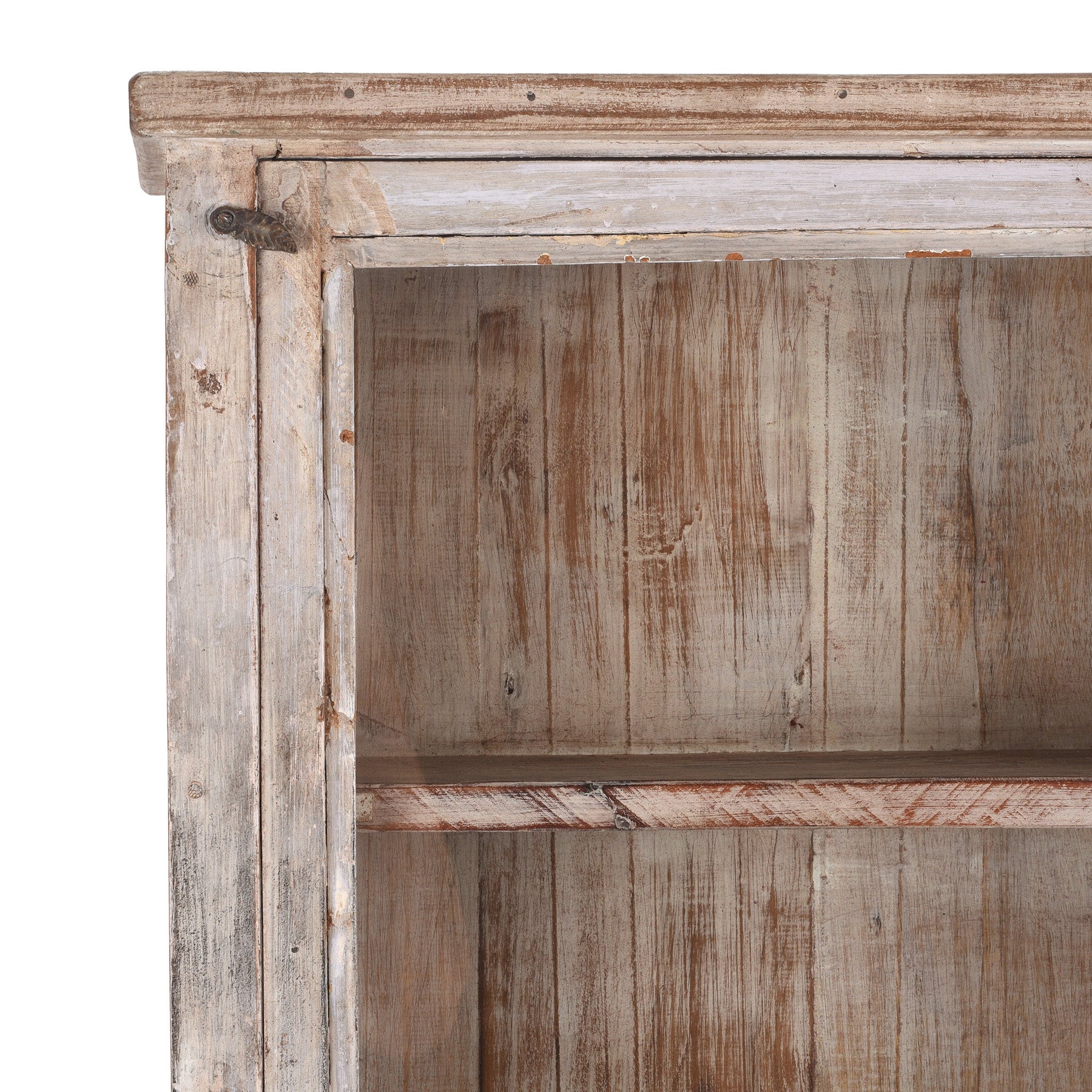 White Painted Glazed Wall Cabinet - Ca 1920