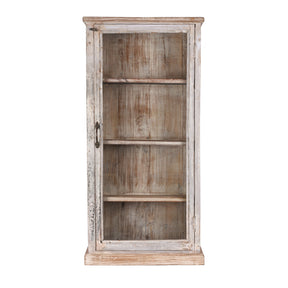 White Painted Glazed Wall Cabinet - Ca 1920