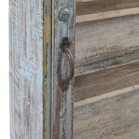 Painted Teak Glazed Wall Cabinet - Ca 1920