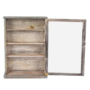 Painted Teak Glazed Wall Cabinet - Ca 1920