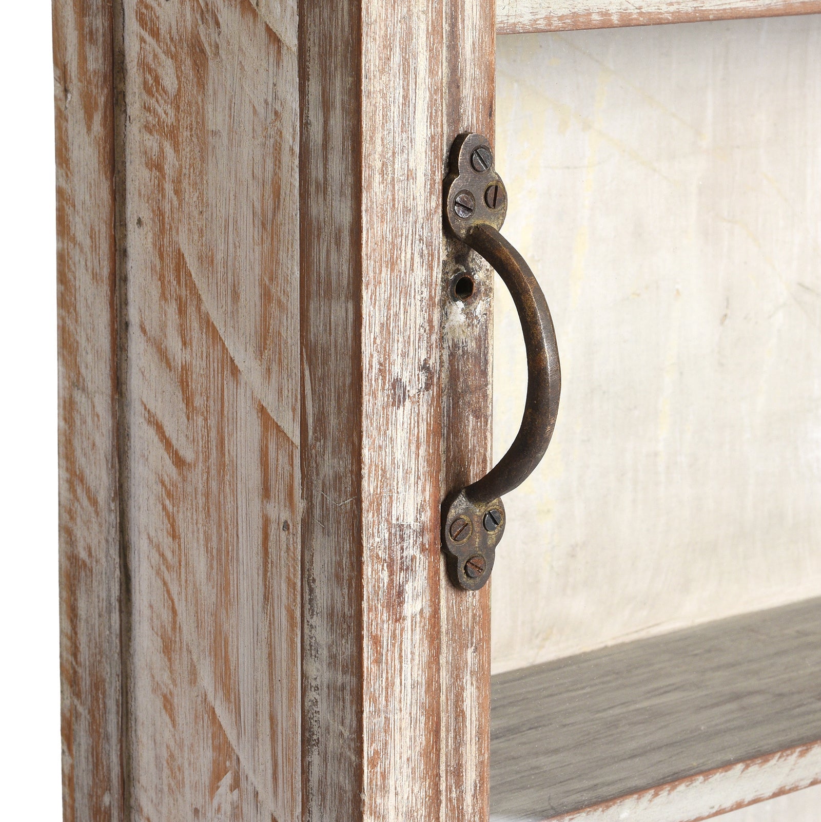 Painted Teak Glazed Tall Wall Cabinet - Ca 1920