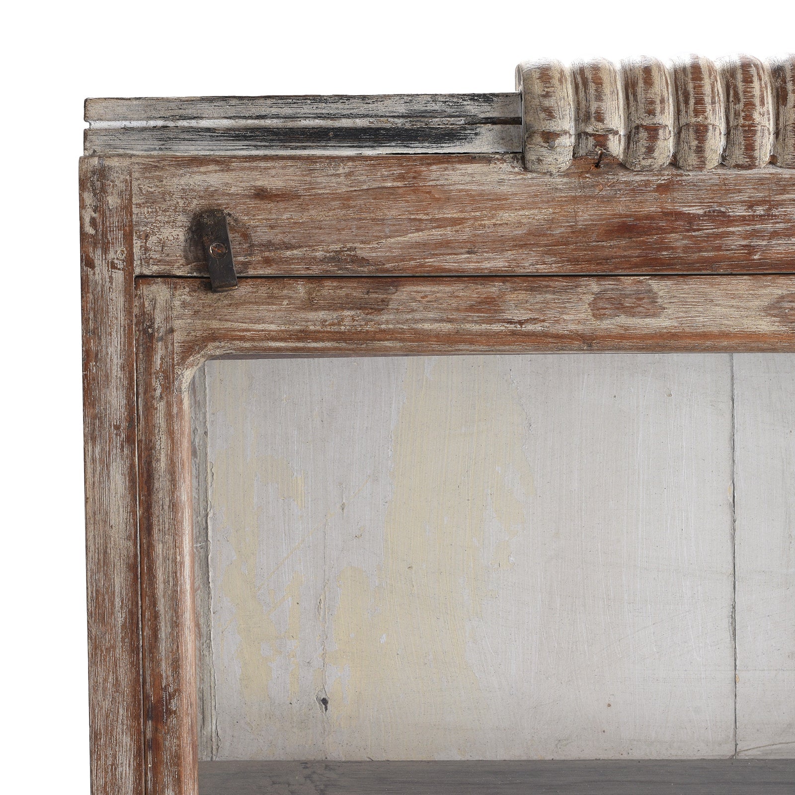 Painted Teak Glazed Tall Wall Cabinet - Ca 1920
