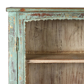 Green Painted Glazed Wall Cabinet - Ca 1920
