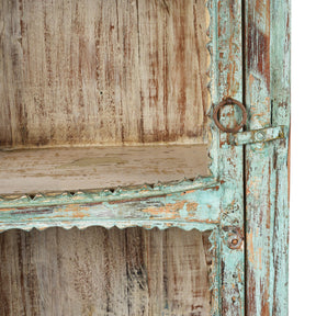 Green Painted Glazed Wall Cabinet - Ca 1920