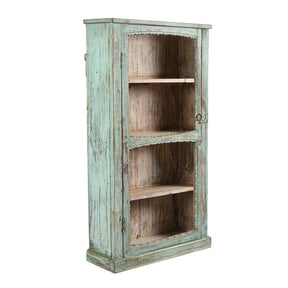 Green Painted Glazed Wall Cabinet - Ca 1920