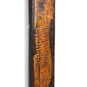 Vintage Painted Indian Tiger Panel